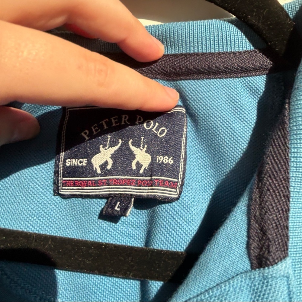 Men's Blue Polo Shirt - Picture 3 of 4